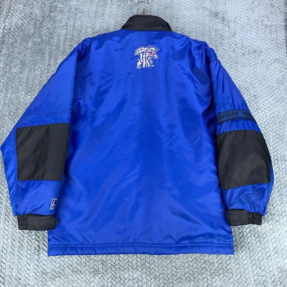 Pro Player Puffer Jacket Mens S Blue Kentucky Wildcats Vintage Quilted Zip Up